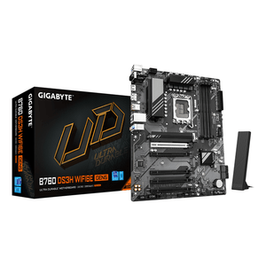 Placa Intel  GIGABYTE B760 DS3H WIFI6E GEN5 Placa Base – Compatible con procesadores Intel Core 14ª generación, VRM digital de 8+2+1 fases, hasta 5600 MHz DDR5, 2xPCIe 4.0 M.2, Wi-Fi 6E, LAN 1 GbE, USB 3.2 Gen 2x2 LGA 1700