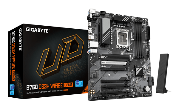 GIGABYTE Intel B760 DS3H WIFI6E GEN5 Placa Base – Compatible con procesadores Intel Core 14ª generación, VRM digital de 8+2+1 fases, hasta 5600 MHz D