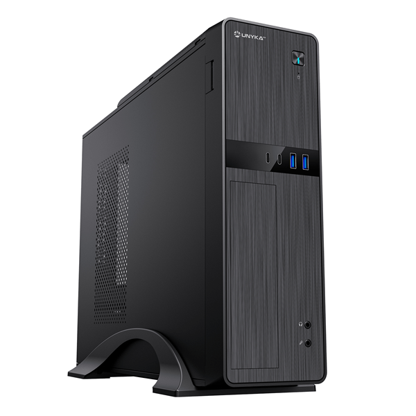 UNYKA Caja Ordenador Micro ATX UK2011 Con Fuente de Alimentación SFX de 450W incluida, 2 Conectores USB 3.0 y 2 Conectores Type C (USB 2.0) Negro In
