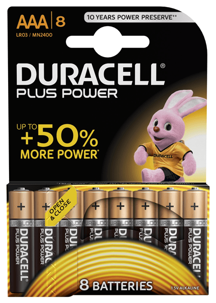 Duracell Plus Power Pila Alcalina AAA LR03 Pack 8