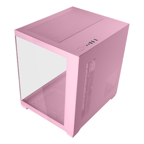 CAJA MICROATX CUBE MARS GAMING MC-VIEW2P ROSA CRISTAL CONTINUO GPU 330mm 1x3.5 3x2.5