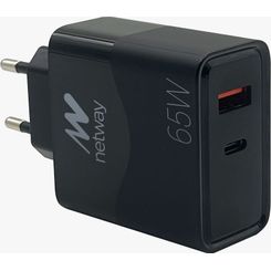 CARGADOR PARED NETWAY USB-A/USB C QC 3.0 65W+CABLE