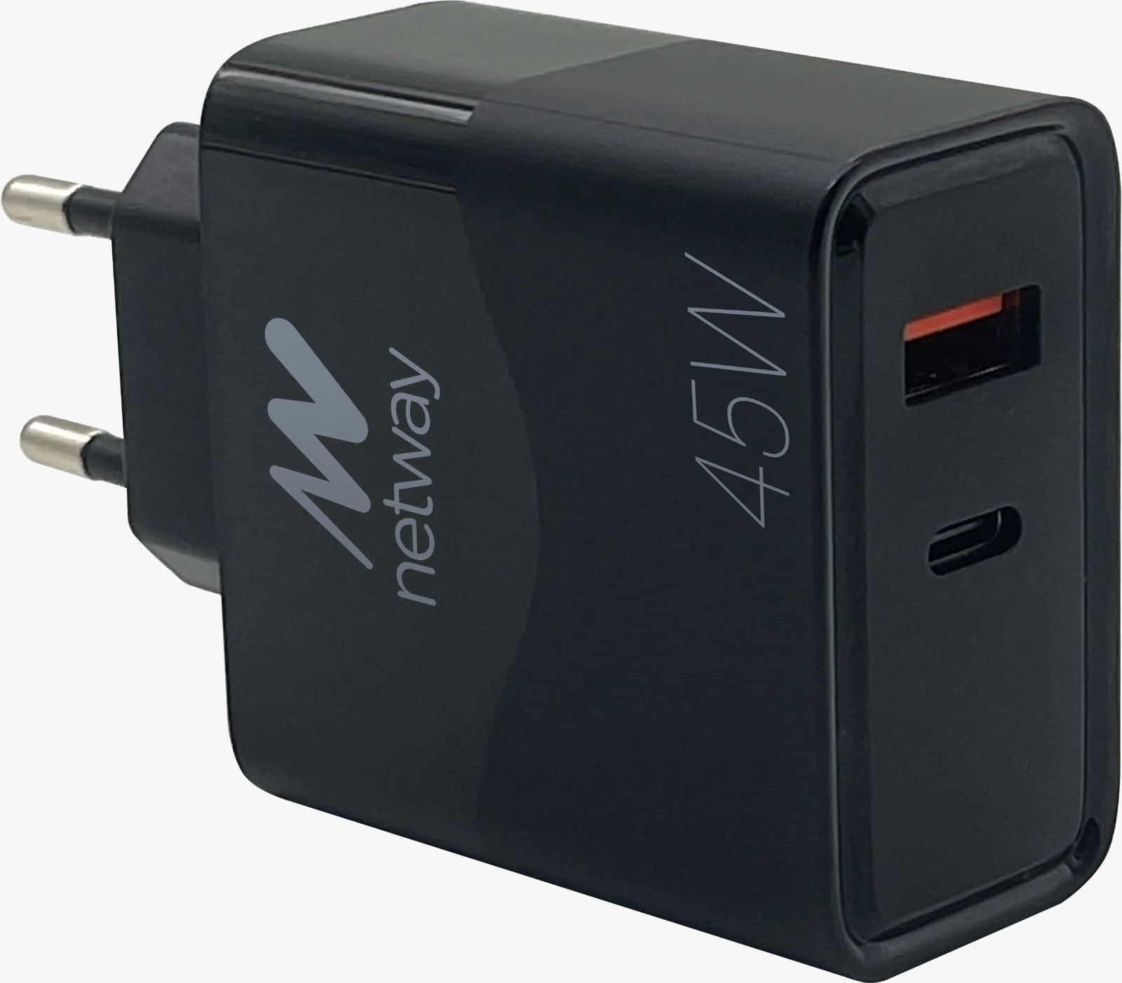 CARGADOR PARED NETWAY USB-A/USB C QC 3.0 45W+CABLE