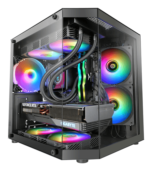 CAJA MICROATX MARS GAMING MC3TLITE NEGRO 3 PANELES CRISTAL TEMPLADO GPU MAX. 275mm 1x3.5 2x2.5