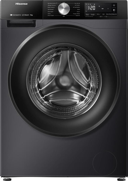 LAVADORA CARGA FRONTAL HISENSE WF3S9043BB3 9 KG 1400 RPM A NEGRA