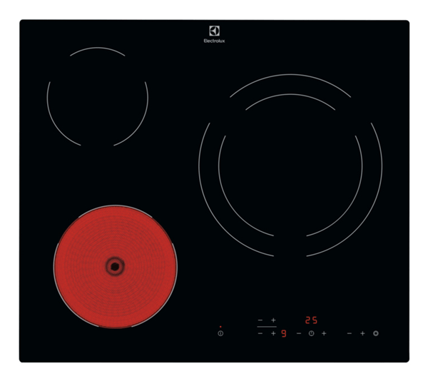 VITROCERAMICA INDEPENDIENTE RADIANTES ELECTROLUX LR633CK 3 ZONAS COCCION ANCHO 56 CM