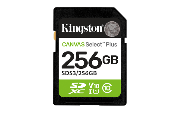 KINGSTON 256GB SDXC CANVAS SELECT PLUS GEN3 150MB/S C10 UHS-I U1 V10
