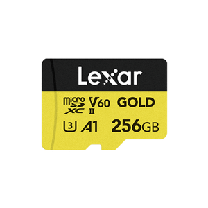 LEXAR 256GB GOLD MICROSDXC UHS-IICARDS, UP TO 280MB/S READ 180MB/S WRITE, C10 A1 V60 U3