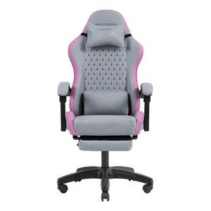 SILLA GAMER MARS GAMING MGCXFSPK FABRIC RECLINABLE REPOSAPIES EXTENSIBLE DISE??O TEXTIL ROSA PLATA