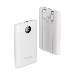 VEGER C11 VG W1170 PowerBank 10000mAh smallest PD20W with cables bulit in Blanco