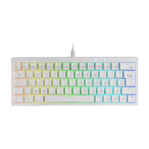 TECLADO MARS GAMING COMPACTO MKMINIPROWBRES HOT-SWAP MECANICO SWITCH MARRON RGB CHROMA BLANCO