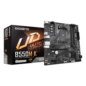 GIGABYTE-AMD--B550M-K-Placa-base---Procesadores-AMD-Ryzen-5000-hasta-4733-MHz-DDR4-1xPCIe-4.0---1xPCIe-3.0-M.2-LAN-1GbE-USB-3.2-Gen-1-Socket-AM4