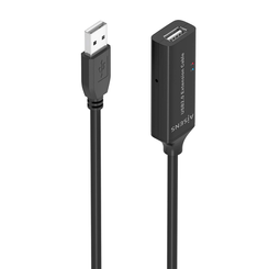 AISENS Cable USB 2 0 Prolongador con Amplificador  Tipo A M A H  Negro  15m