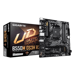Placa-AMD--GIGABYTE-B550M-DS3H-R2-Placa-base---Procesadores-AMD-Ryzen-5000-VRM-de-5-3-fases-hasta-4733-MHz-DDR4--O.C.--1x-M.2-PCIe-4.0---1x-M.2-PCIe-3.0-LAN-1-GbE-USB-3.2-Gen-1-Socket-AM4