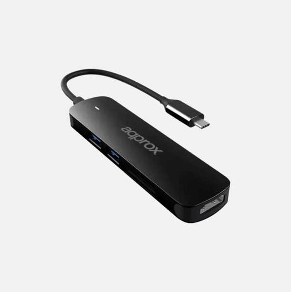 DOCKING USB-C APPROX APPC45 A 2XUSB 3.0 5Gbps 1XHDMI 4K/30Hz LECTOR DE TARJETAS SD/MICRO SD