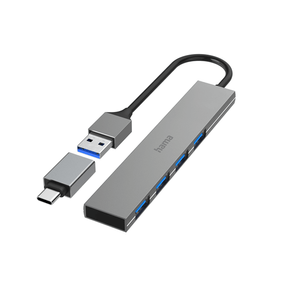 Hama-Hub-3.0-4-Puertos-5Gbps-Slim---Adap-USB-C
