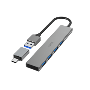 Hama-Hub-3.0-4-Puertos-5Gbps-Slim---Adap-USB-C