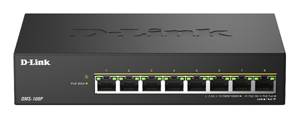 D-Link DMS-108P/E Switch 8x2.5mG PoE 230W