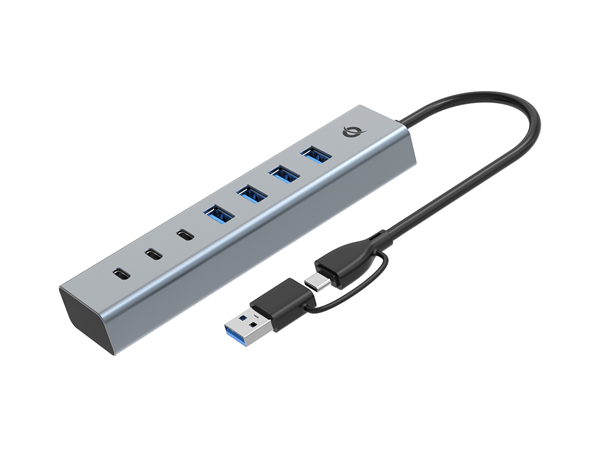 HUB USB 3.0 CONCEPTRONIC HUBBIES20G 7 PUERTOS USB-C A 3XUSB-C 4XUSB-A