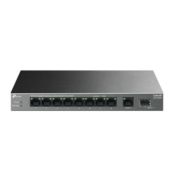 TP-Link LS1210GP Switch 8xG PoE+ 1xGb 1xSFP 61W