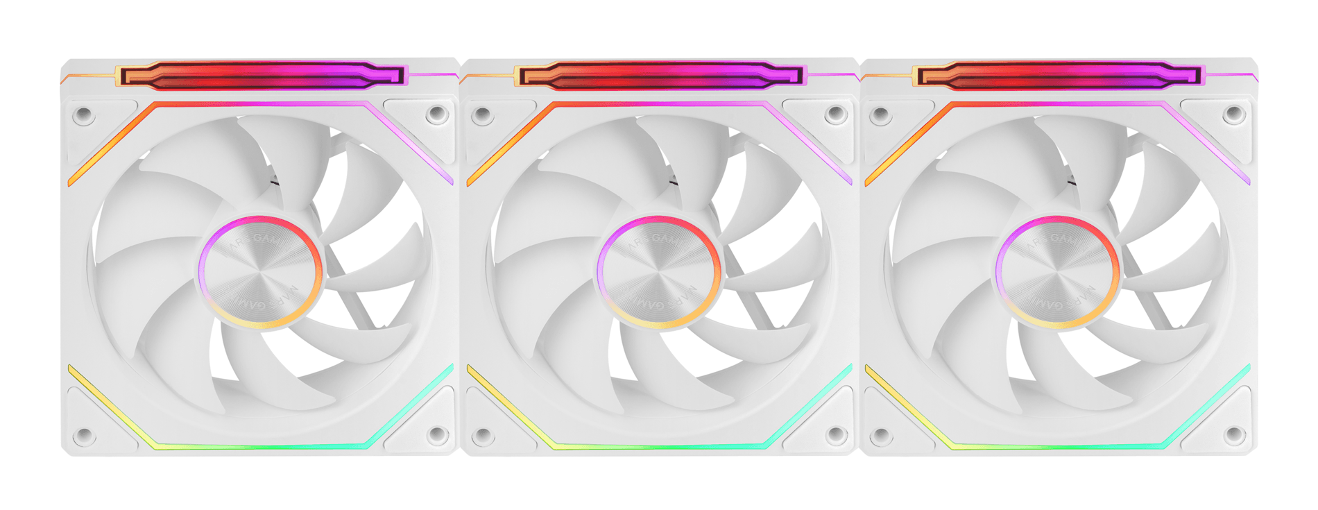 KIT 3xVENTILADOR INTERNO ARG MARS GAMING MF-LINKFINITY KIT BLANCO MODULARES PWM 120mm