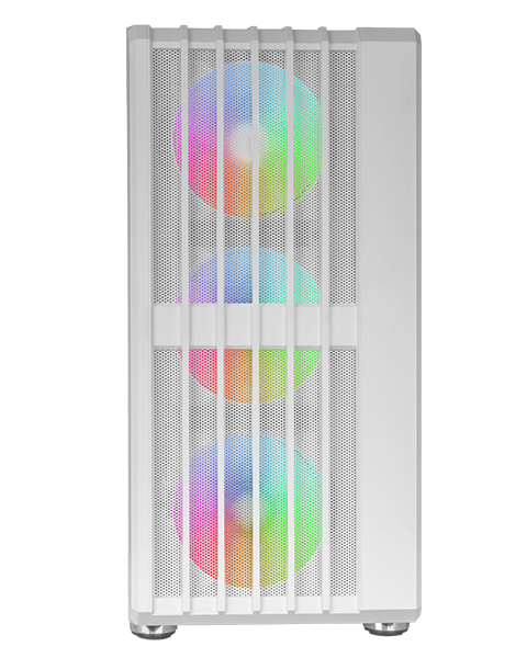 CAJA ATX SEMITORRE GAMING MARS GAMING MCVAULTW FRONTAL BLANCO MALLA VERTICAL 4x120mm ARGB 3xPCI VERT