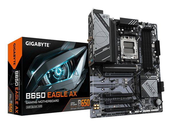 GIGABYTE AMD B650 EAGLE AX Placa base - AMD Ryzen serie 9000, VRM de 12+2+2 fases, hasta 7600 MHz DDR5 (OC), 1xPCIe 5.0 + 2xPCIe 4.0 M.2, LAN GbE, WI
