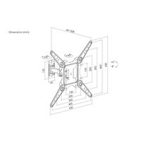 Miniatura 4 de SOPORTE DE PARED ORIENTABLE EQUIP PARA PANTALLA DE 23"-55" BRAZO INCLINABLE Y GIRATORIO HASTA 30KG