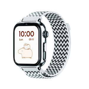 SaveFamily-SaveWatch-Plus-2-Reloj-Inteligente-para-ni--os-4G-Esfera-Plateada-correa-Tela-Zig-Zag