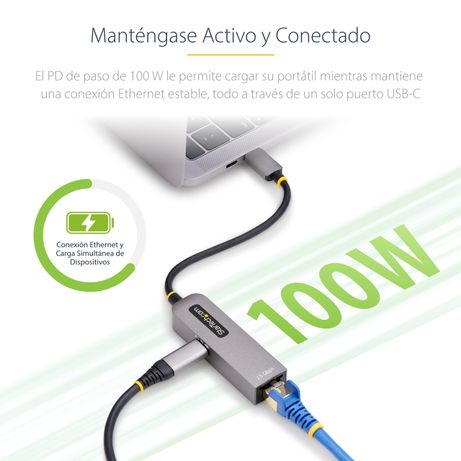Adaptador de Red USB Tipo C a Ethernet - Externo USB-C 1Gbps - Imagen 11 de 14 Adaptador de Red USB Tipo C a Ethernet - Externo USB-C 1Gbps - Imagen 11 de 14