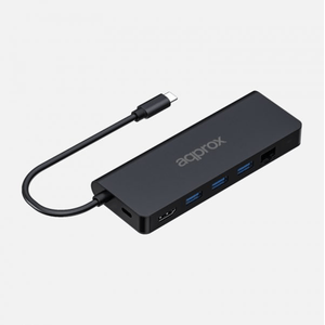 DOCKING-USB-C-APPROX-APPC53-A-1xHDMI-4K-3xUSB-A-3.0-1xLECTOR-TARJETAS-SD-MICROSD-1xUSB-C-PD-100W