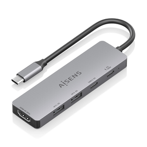AISENS-USB-C-Dock-5-en-1--USB-C-a-1xHDMI-2xUSB-A-1xUSB-C-1xUSB-C-PD--Gris--15cm