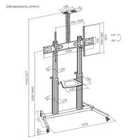 Miniatura 8 de SOPORTE DE SUELO CON RUEDAS EQUIP PARA PANTALLAS DE 60-100" COLOR PLATA Max.VESA 1000x400