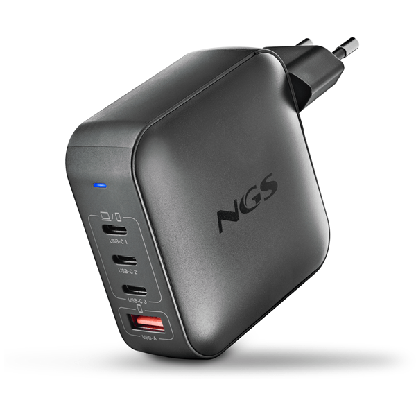 CARGADOR DE PARED NGS BUD 165W GaN 3xUSB-C 1xUSB-A