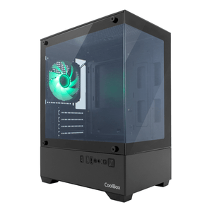 Caja COOLBOX  Gaming Caja MATX GM200 Vision Lite Negra USB-C 3.2 Gen1 Sin Fte + 1 Vent. ARGB RGB Neg