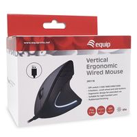 Miniatura 6 de MOUSE VERTICAL EQUIP ERGONOMICO  USB 6 BOTONES 3200DPI  COLOR NEGRO