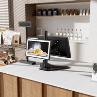 Miniatura 6 de AISENS Soporte de Mesa Eco Inclinable y Rotable para 2 Monitores POS 8kg de 17  32   Negro