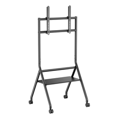 AISENS Soporte de suelo eco con rueda  1 bandeja para pantalla interactiva TV 80kg de 37 86  Negro