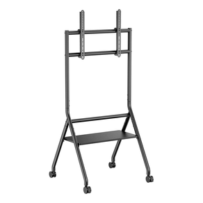 AISENS-Soporte-de-suelo-eco-con-rueda--1-bandeja-para-pantalla-interactiva-TV-80kg-de-37-86--Negro