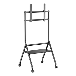 AISENS-Soporte-de-suelo-eco-con-rueda--1-bandeja-para-pantalla-interactiva-TV-80kg-de-37-86--Negro