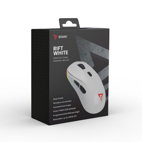 Savio RIFT WHITE gaming mouse RGB Dual Mode rat n Juego mano derecha Bluetooth USB Type C ptico 10000 DPI - Imagen 8 de 10 Savio RIFT WHITE gaming mouse RGB Dual Mode rat n Juego mano derecha Bluetooth USB Type C ptico 10000 DPI - Imagen 8 de 10