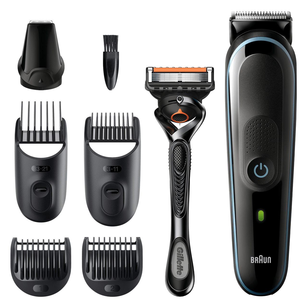 CORTAPELO BRAUN MGK5345 4 CABEZALES REGULABLE RECARGABLE PARA CABELLO Y BARBA + GILLETTE
