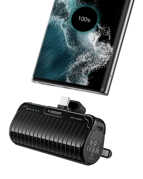 VEGER PLUGON C VG W0558 PRO 5000 Powerbank Type C Bulit in with KickStand