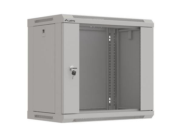 ARMARIO LANBERG MURAL RACK 19" 9U 540X350 FLAT PACK GRIS PUERTA CRISTAL