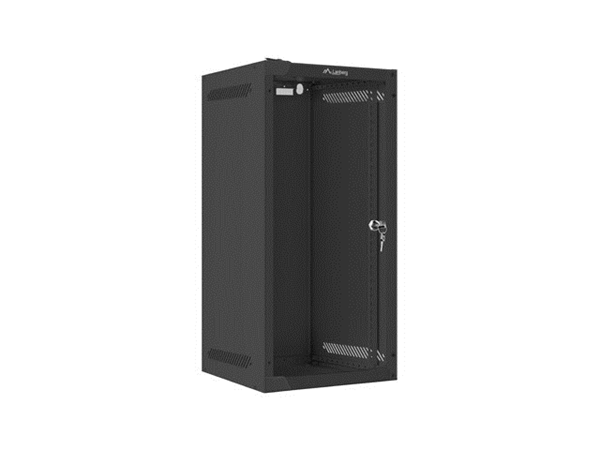 ARMARIO LANBERG MURAL RACK 10" 12U/280X310 FLAT PACK NEGRO PUERTA CRISTAL