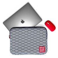 Miniatura 7 de Bundle Funda Sleeve para Port  til de 13 y 14 pulgadas Smile Kimono de Neopreno estampado Japon  s Seigaiha