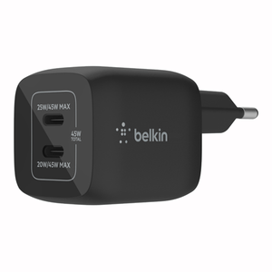 CARGADOR-USB-C-BELKIN-45W-WCH011VFBK-2xUSB-C-GAN-BOOST-CHARGE-PRO-NEGRO