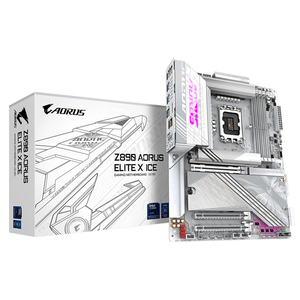 Placa-Intel--GIGABYTE-Placa-base-Z890-AORUS-ELITE-X-ICE---Compatible-con-CPUs-Intel-Core-Ultra--Serie-2--VRM-de-16-1-2-fases-hasta-9500MHz-DDR5--OC--1xPCIe-5.0---4xPCIe-4.0-Wi-Fi-7-LAN-2.5GbE-Thunderbolt-4-LGA-1851--Socket-V1-