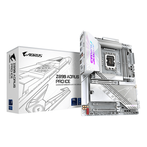 GIGABYTE-Intel--Placa-base-Z890-AORUS-PRO-ICE---Compatible-con-CPUs-Intel-Core-Ultra--Serie-2--VRM-de-16-1-2-fases-hasta-9500MHz-DDR5--OC--1xPCIe-5.0---4xPCIe-4.0-Wi-Fi-7-LAN-5GbE-Thunderbolt-4-LGA-1851--Socket-V1-
