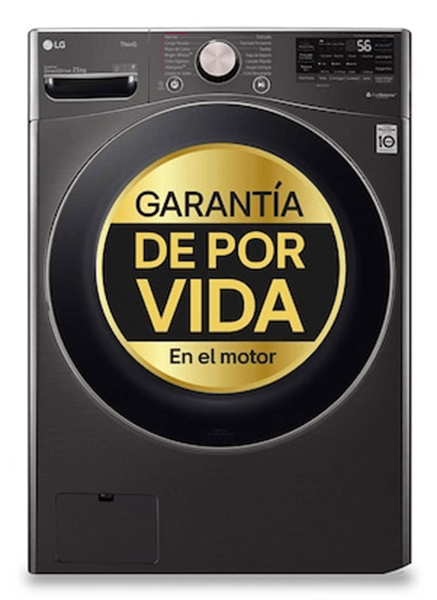 LAVADORA CARGA FRONTAL LG F0P3CYV2E 20 KG 1000 RPM B INOX NEGRA ANTIHUELLAS